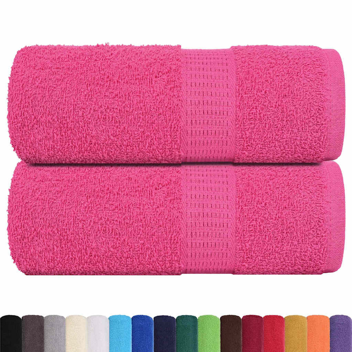 Towel Cotton Pink 50 x 30 cm Bathroom Bath Linen Home Towels 2 pcs Guest 50x30cm