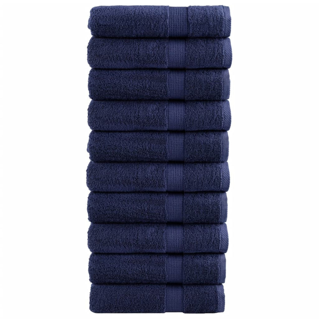 Towel Cotton Navy Blue 100 x 50 cm Bathroom Bath Linen Home Towels Variant 2