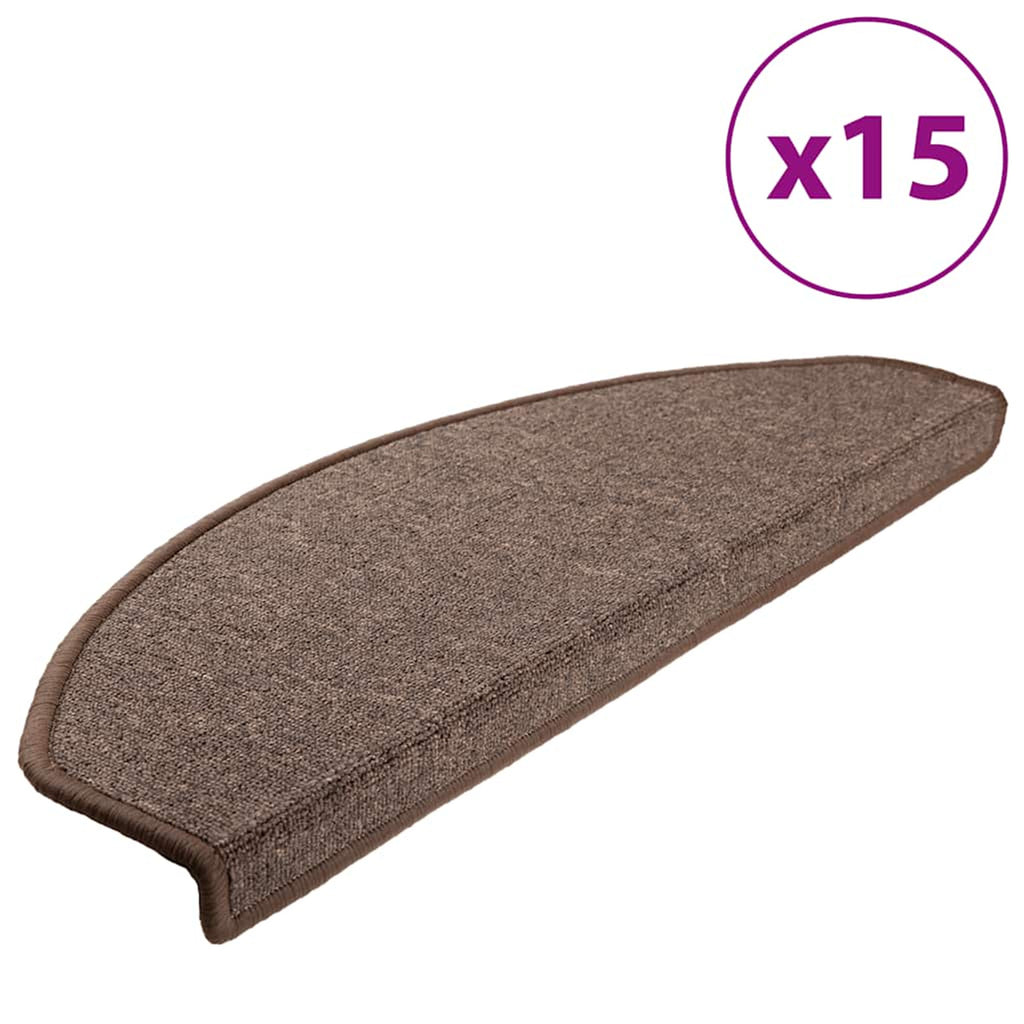 Stair Mats Coffee Needle-Punched Fabric -100% Coffee Brown 65 x 24 x 4 cm 15