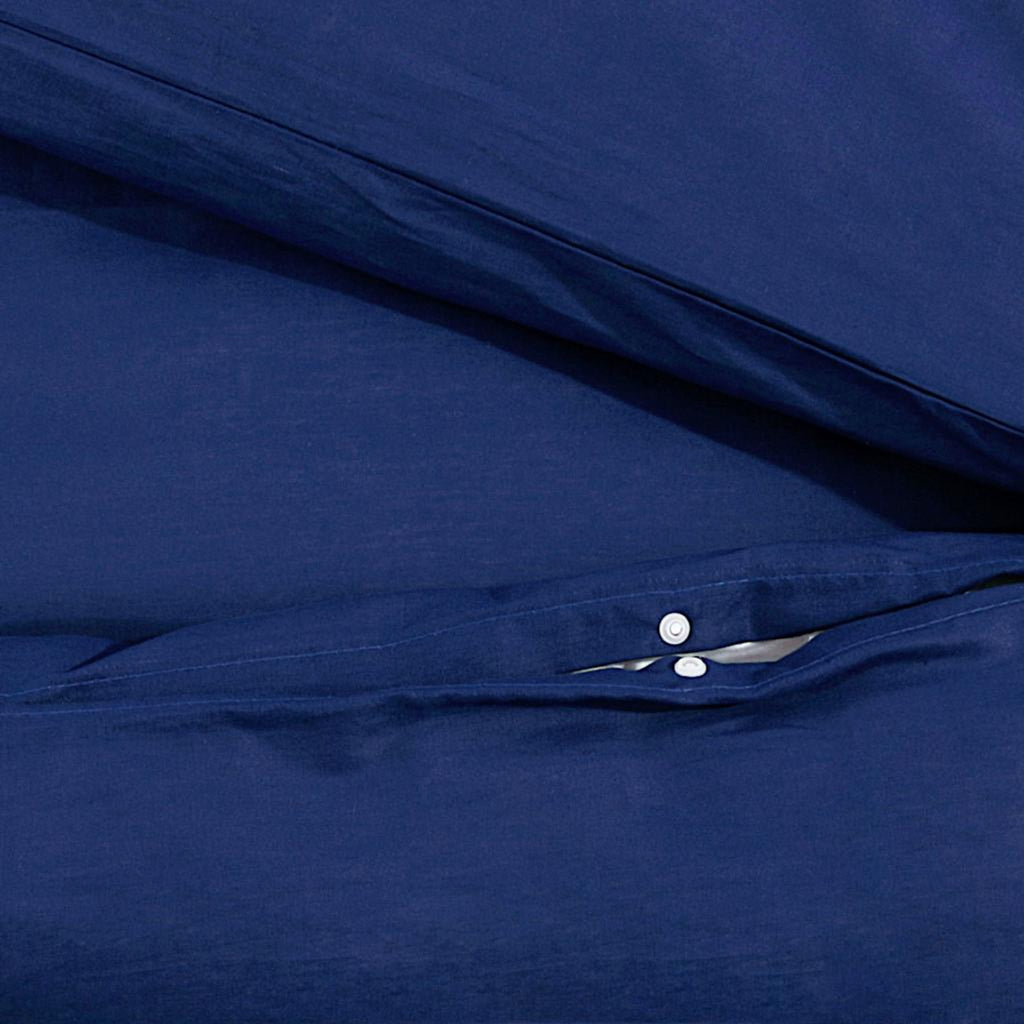 Duvet Cover Cotton Navy Blue 220 x 225 cm Bedding Bed Linen Bedroom Quilt