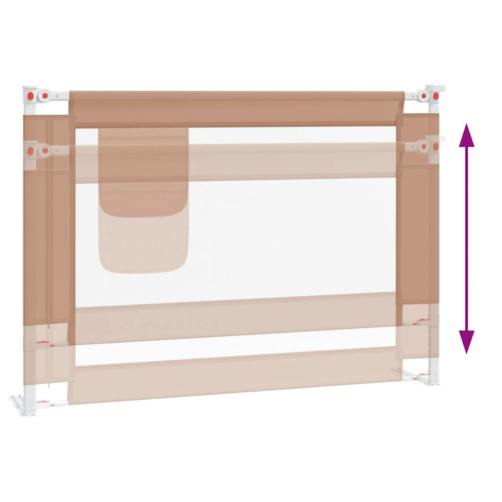 Toddler Safety Bed Rail Fabric (100% Polyester) Taupe 90 x 25 x 95 cm Bedguard