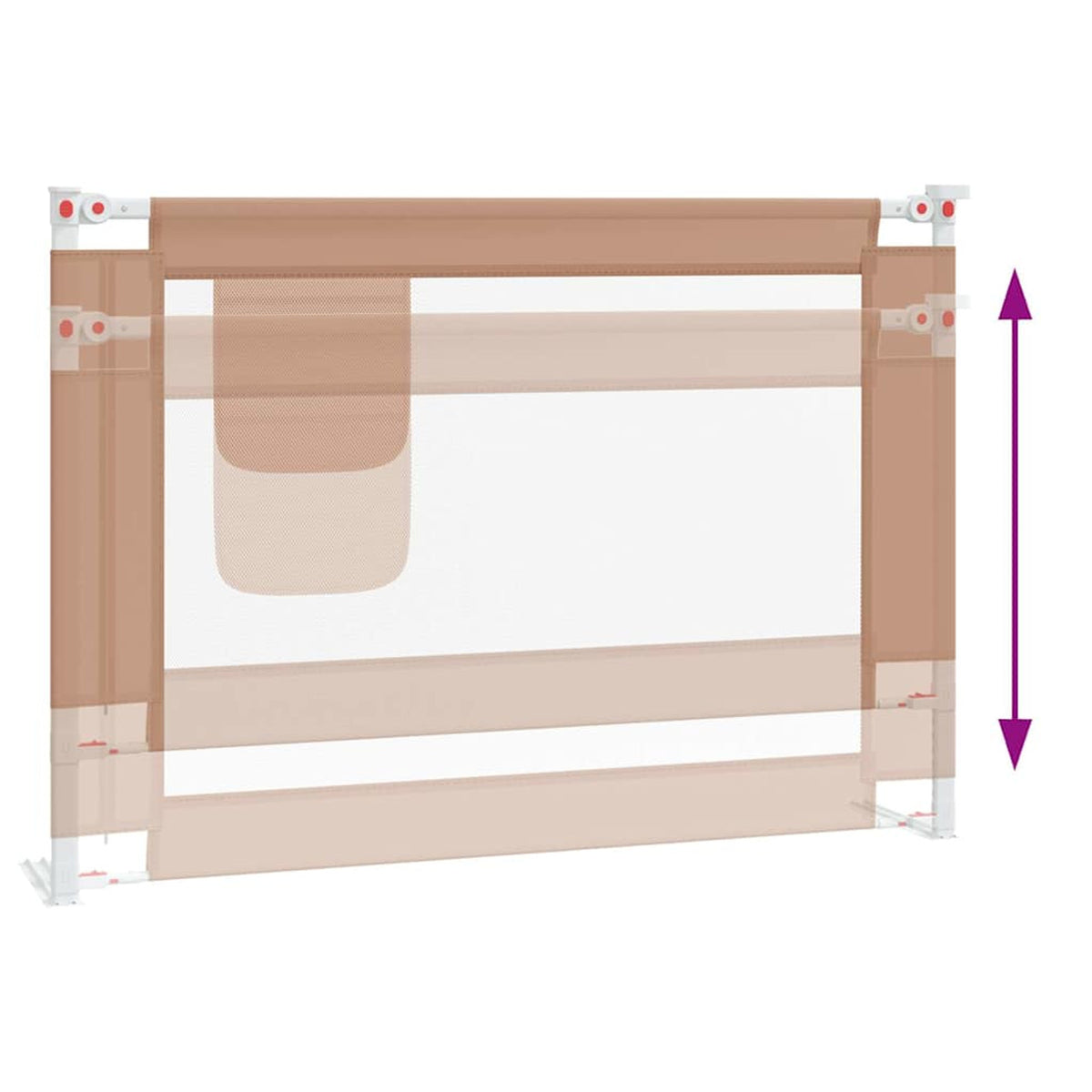 Toddler Safety Bed Rail Fabric (100% Polyester) Taupe 90 x 25 x 95 cm Bedguard