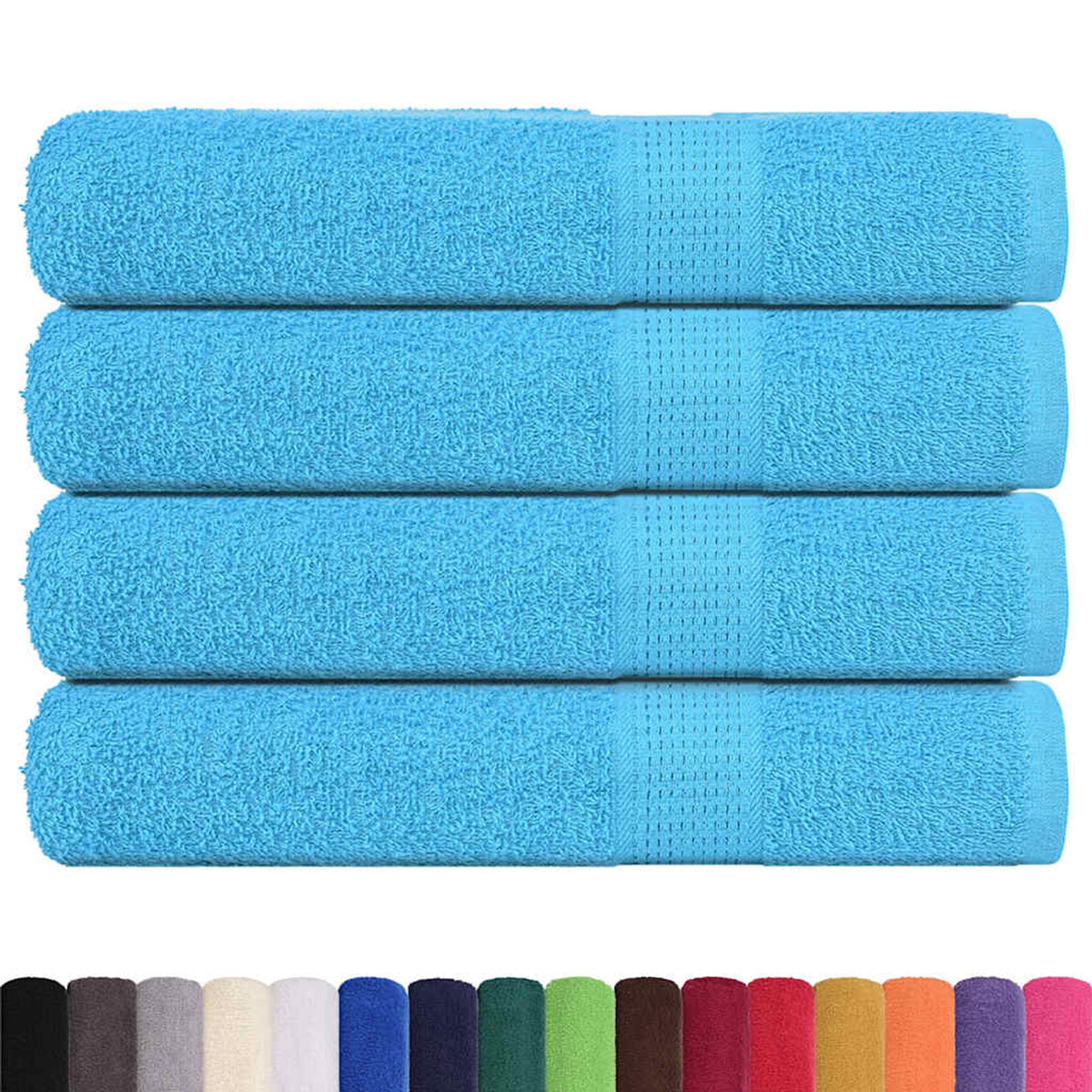 Towel Cotton Turquoise 200 x 100 cm Bathroom Bath Linen Home Towels 4 pcs