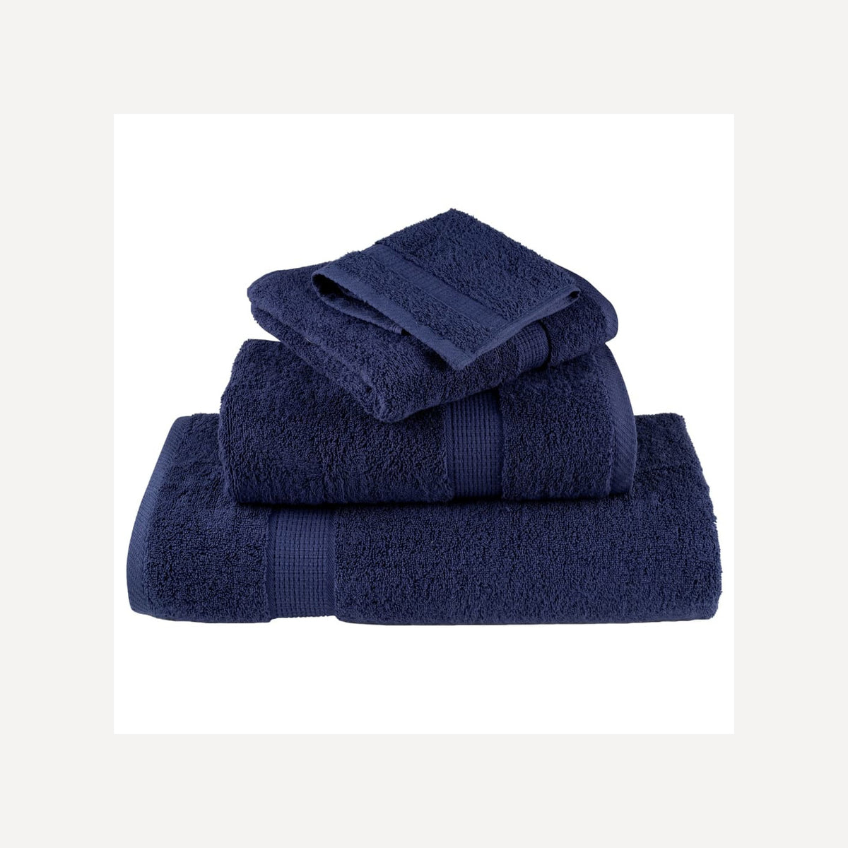 Towel Cotton Navy Blue 100 x 50 cm Bathroom Bath Linen Home Towels 4 Variant 2