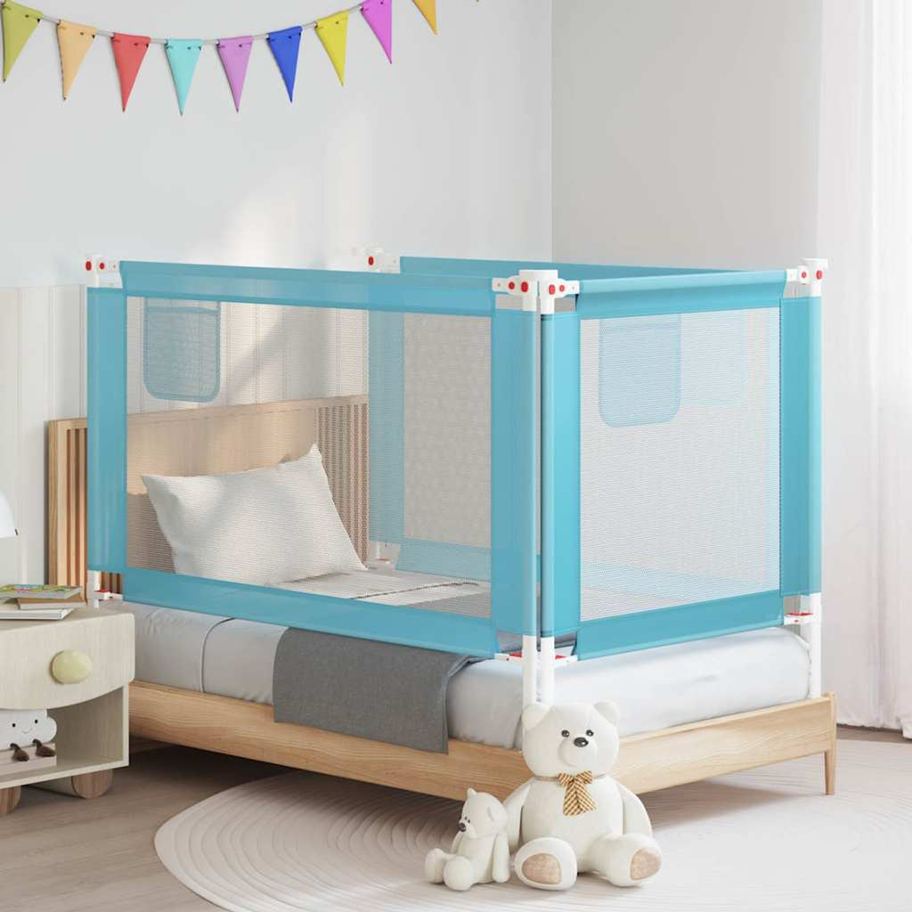 Toddler Safety Bed Rail Fabric (100% Polyester) Blue 140 x 25 x 95 cm Bedguard