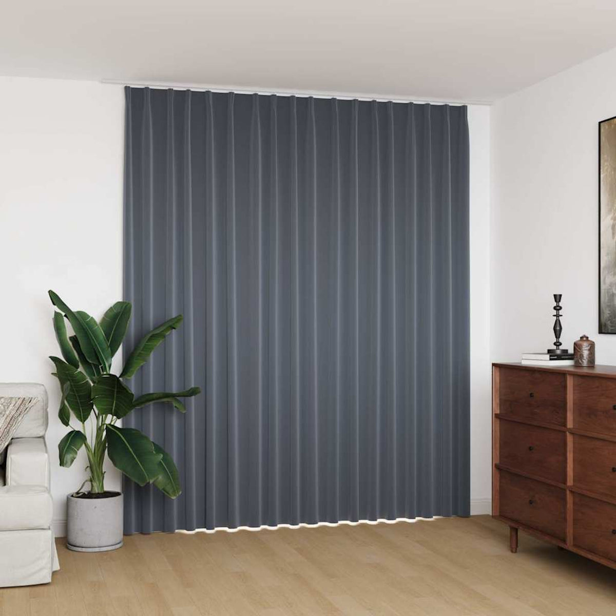 Blackout Curtain Polyester Grey 290 x 245 cm Window Dressing Home Variant 2