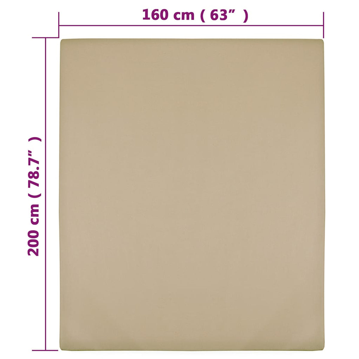 Jersey Fitted Sheets Cotton Taupe 200 x 160 cm Bedroom Furniture Bedstead 2