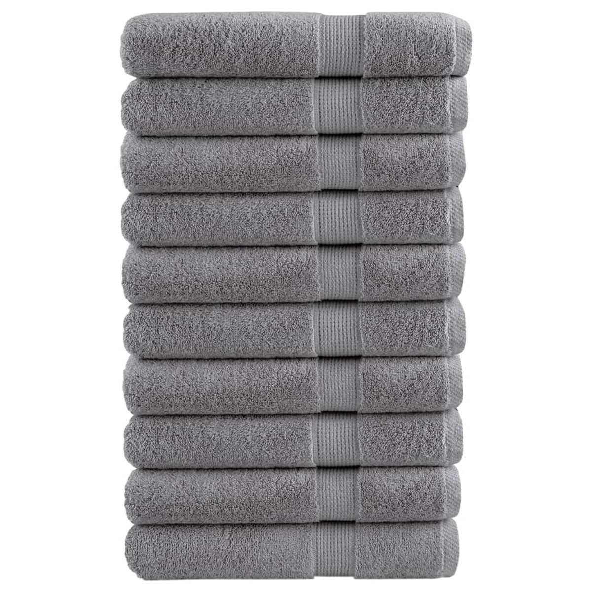 Towel Cotton Grey 200 x 100 cm Bathroom Bath Linen Home Towels 10 pcs SOLUND