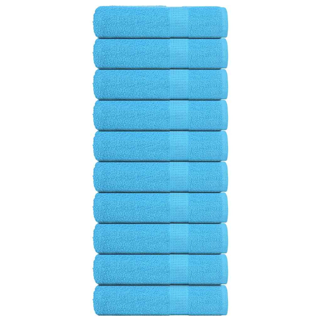 Towel Cotton Turquoise 100 x 50 cm Bathroom Bath Linen Home Towels 10 pcs Hand