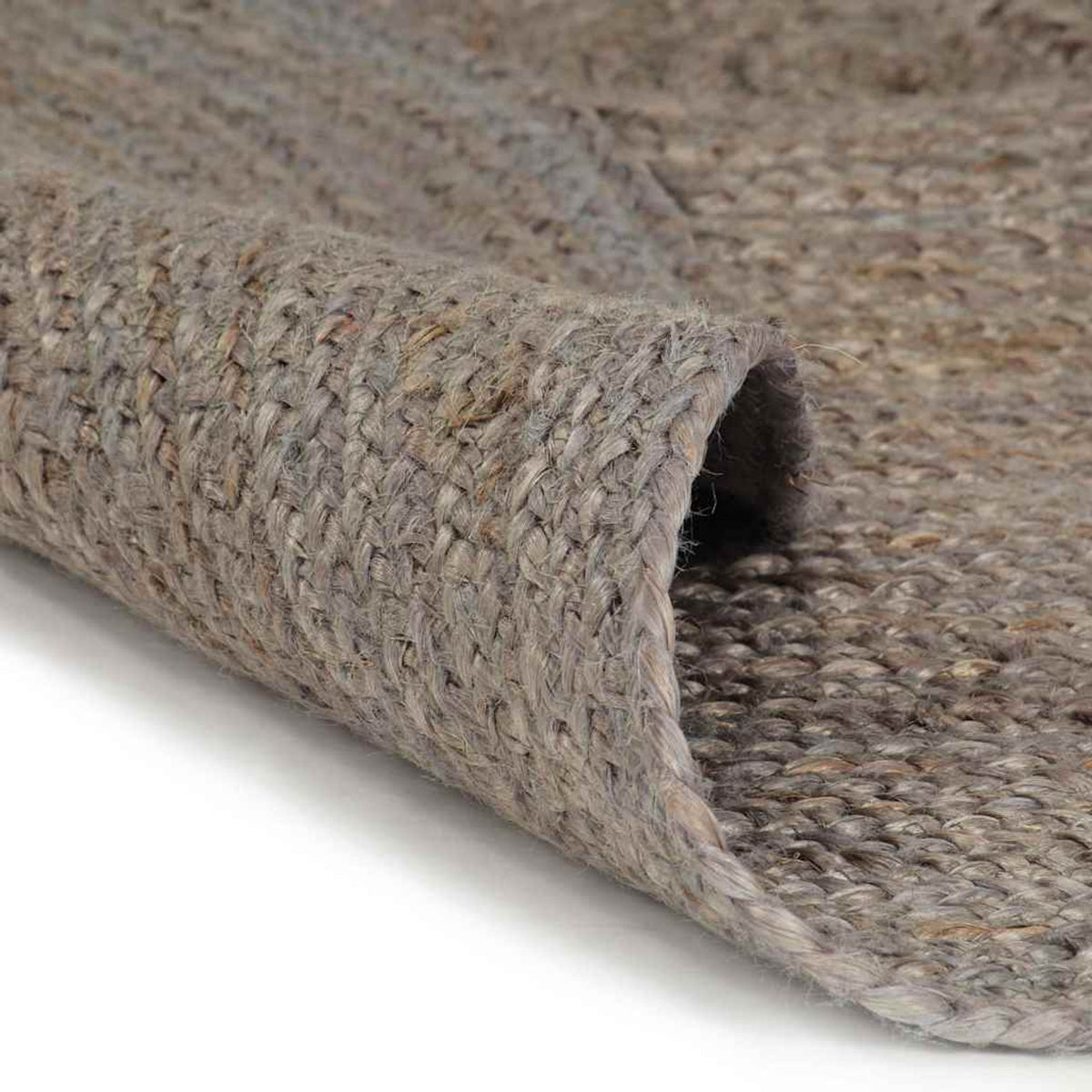Rug Braided Jute Grey 90 x 90 cm Floor Mat Home Decor Floor Covering Rugs