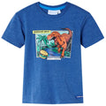 Kids T-Shirt Cotton Dark Blue Melange 116 Children's Top Kids Clothing 116