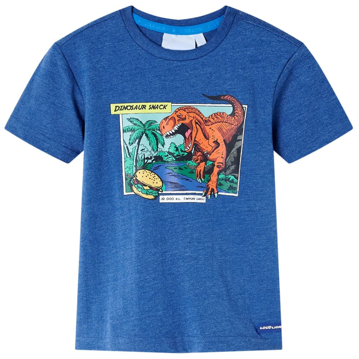 Kids T-Shirt Cotton Dark Blue Melange 116 Children's Top Kids Clothing 116