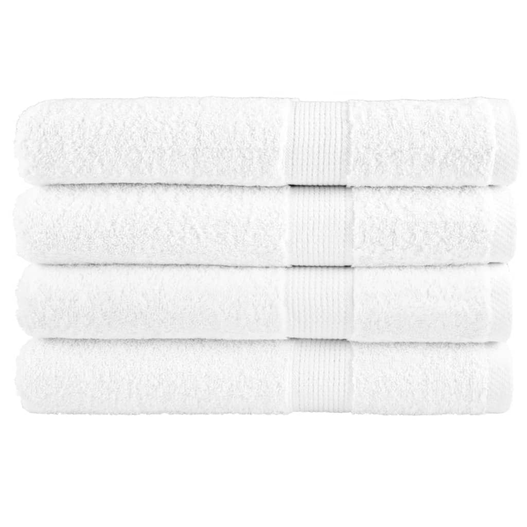 Towel Cotton White 200 x 100 cm Bathroom Bath Linen Home Towels 4 pcs SOLUND
