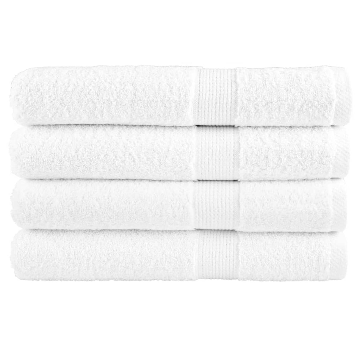 Towel Cotton White 200 x 100 cm Bathroom Bath Linen Home Towels 4 pcs SOLUND