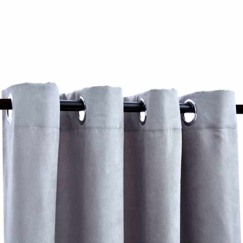 Blackout Curtain Polyester Grey 140 x 225 cm Window Dressing Home Variant 3