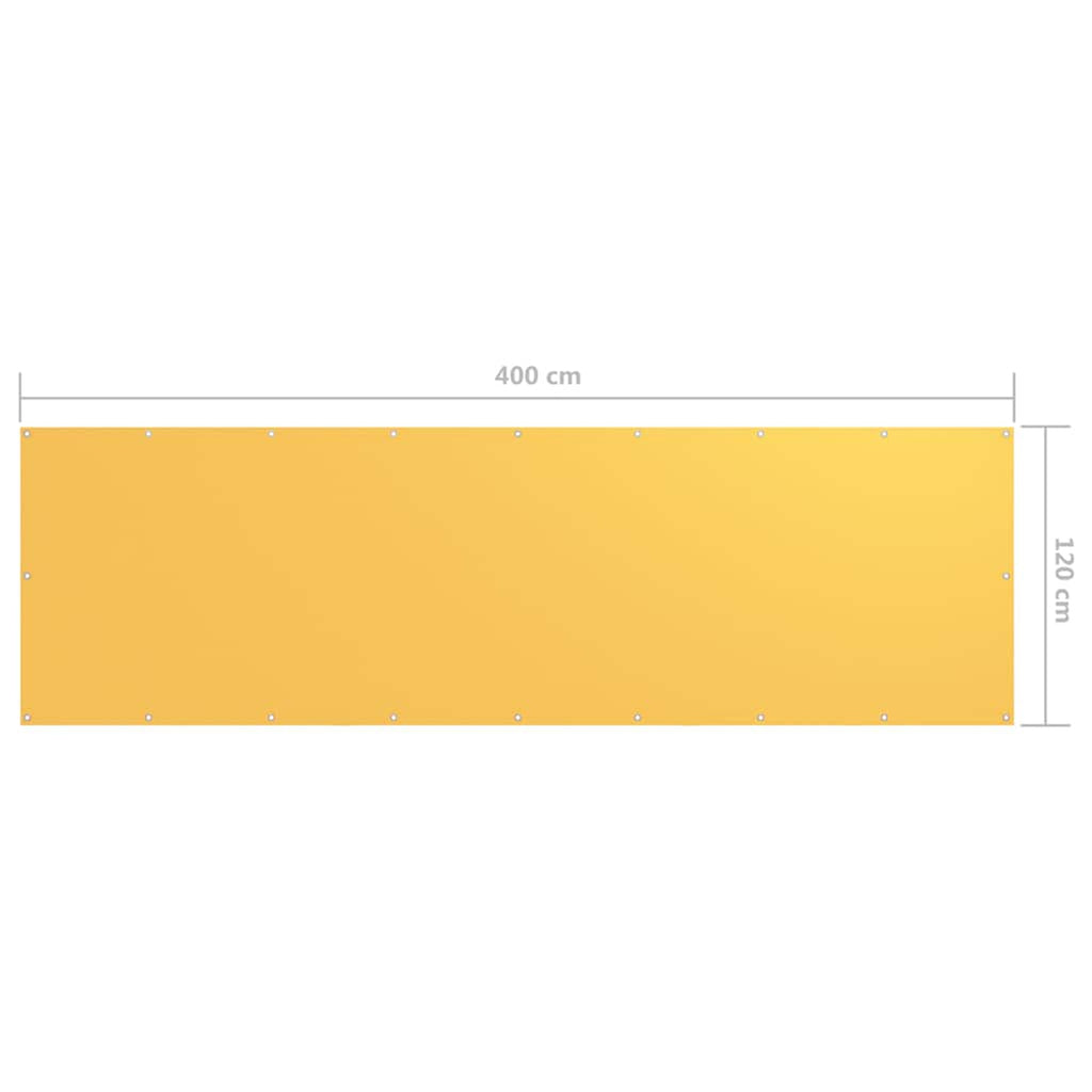 Balcony Screen Oxford Fabric Yellow Waterproof UV Resistant 120 x 400 cm