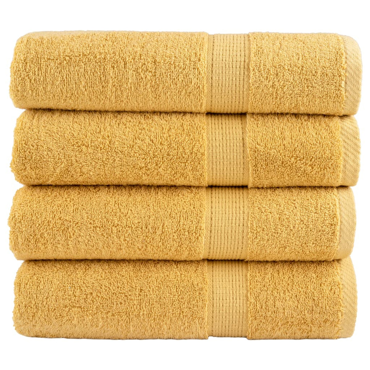 Towel Cotton Gold 100 x 50 cm Bathroom Bath Linen Home Towels 4 pcs Variant 2