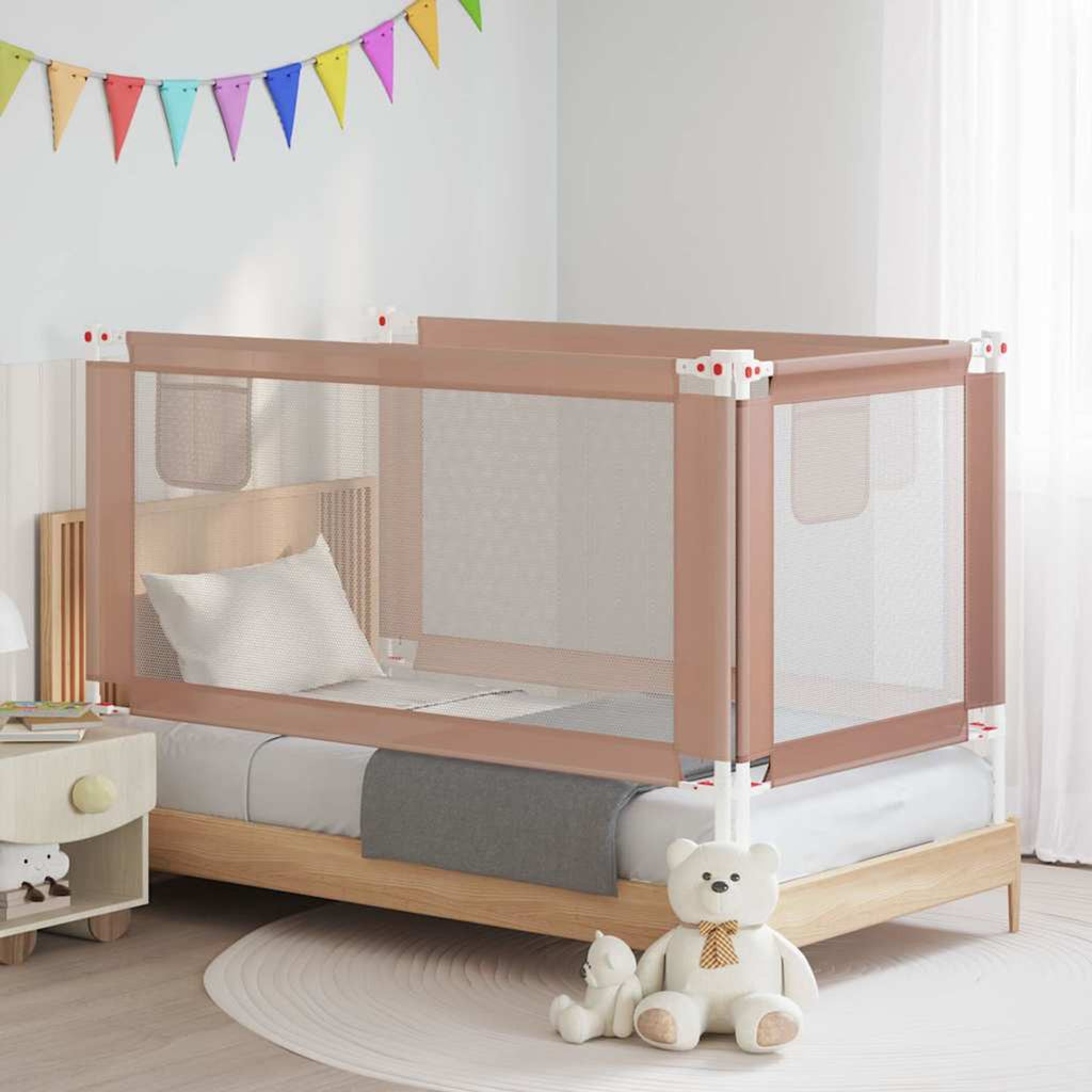 Toddler Safety Bed Rail Fabric (100% Polyester) Taupe 160 x 25 x 95 cm