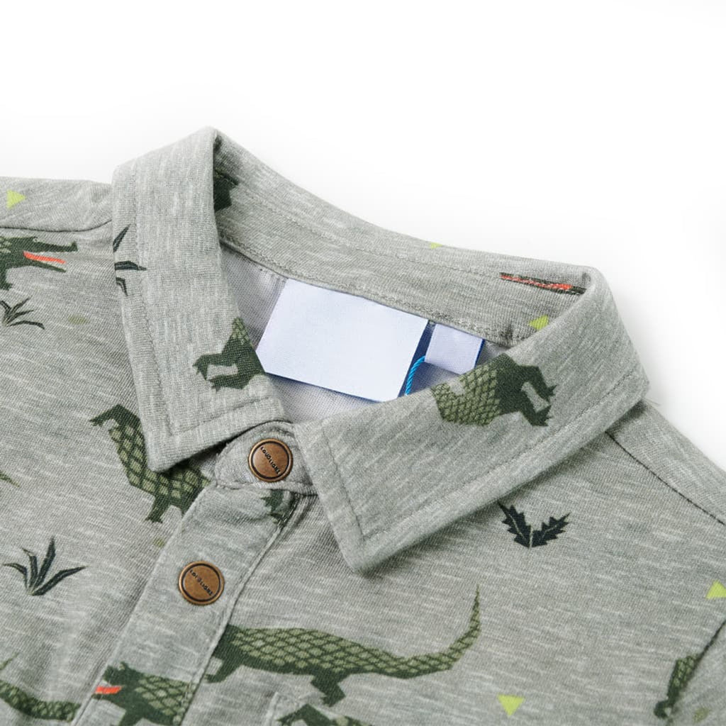 Kids'Shirt Light Khaki Melange Combed Cotton 116 Kids Clothing Children's Wear