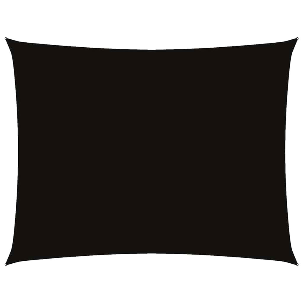 Sunshade Sail Oxford Fabric Black Water Resistant UV Resistant 250 x 400 cm