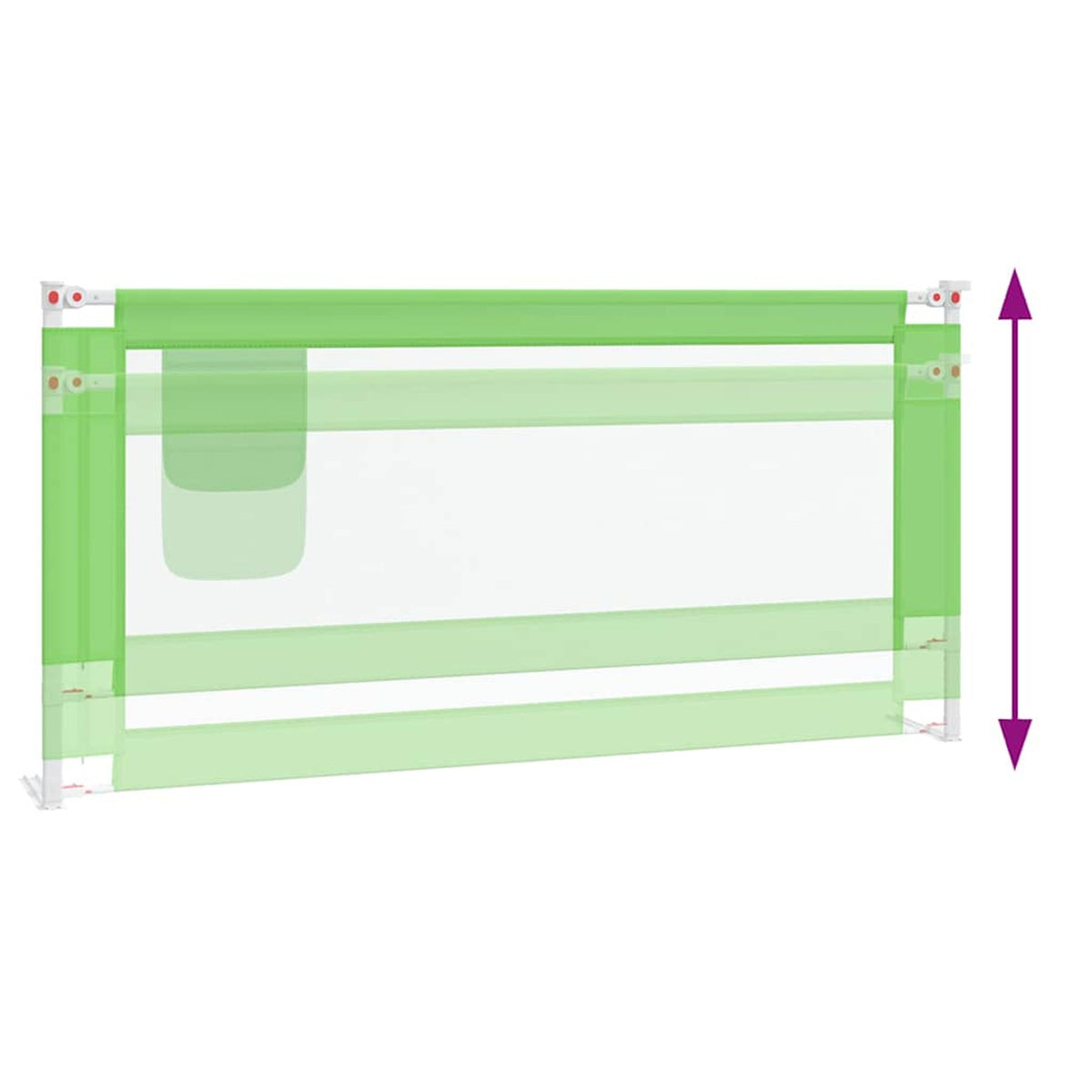 Toddler Safety Bed Rail Fabric (100% Polyester) Green 190 x 25 x 95 cm