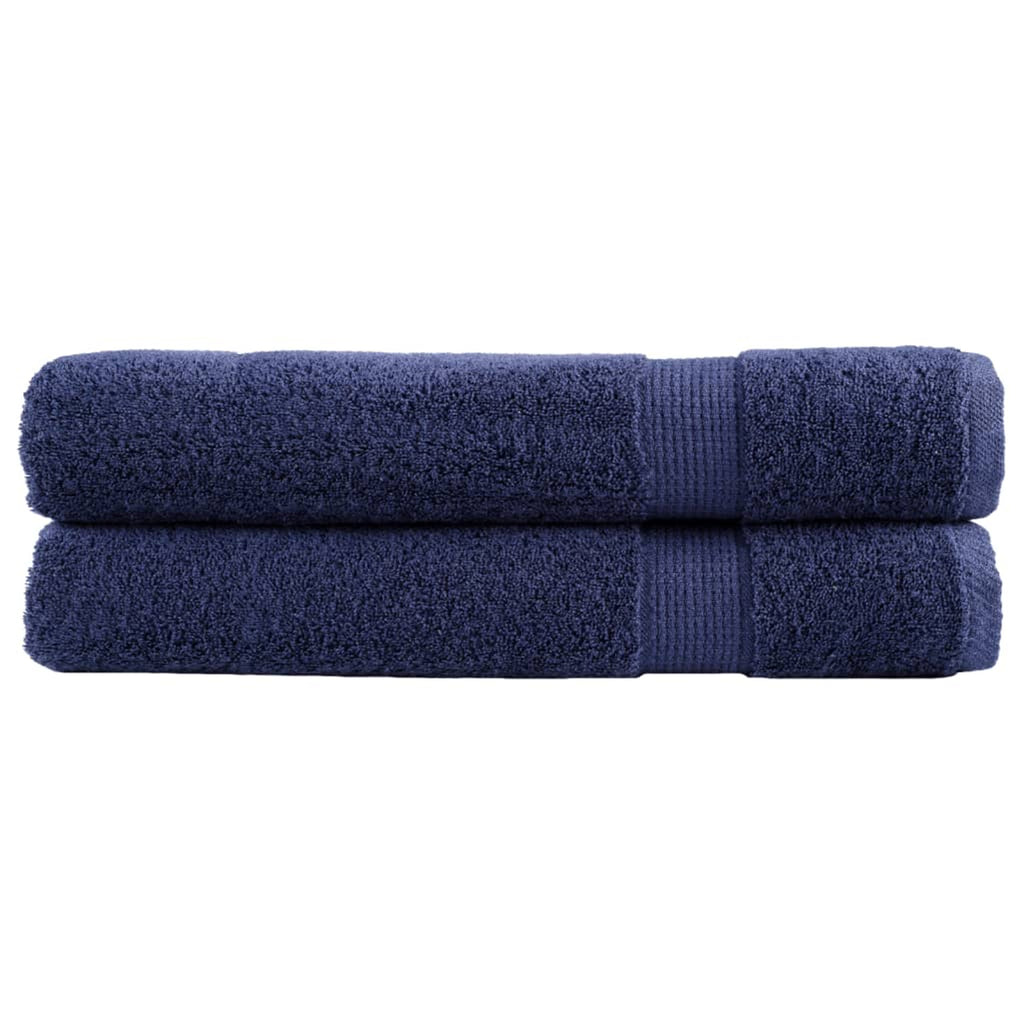 Towel Cotton Navy Blue 200 x 100 cm Bathroom Bath Linen Home Towels Variant 2