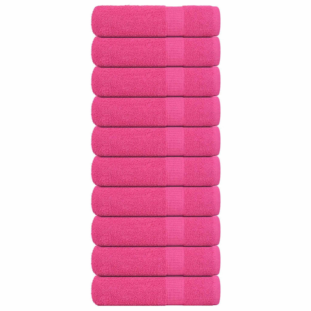 Towel Cotton Pink 100 x 50 cm Bathroom Bath Linen Home Towels 10 pcs Hand