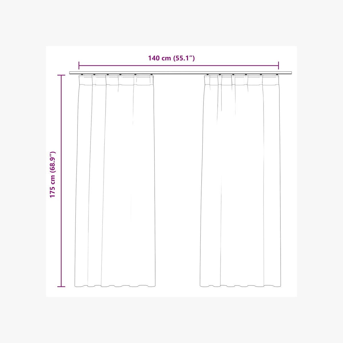 Blackout Curtain Velvet Black 140 x 175 cm Window Dressing Home Variant 2