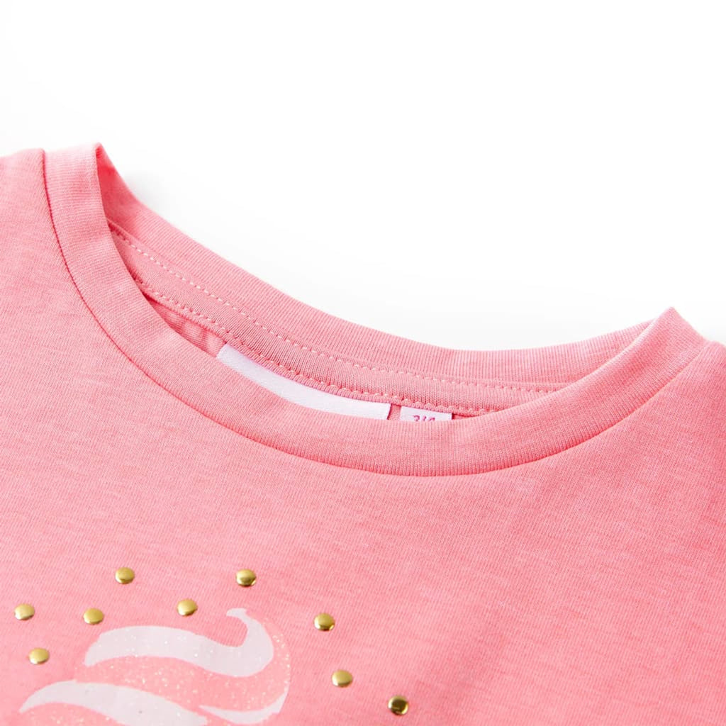 Kids T-Shirt Cotton Bright Fluo Pink 92 Children's Top Kids Clothing Kids Wear