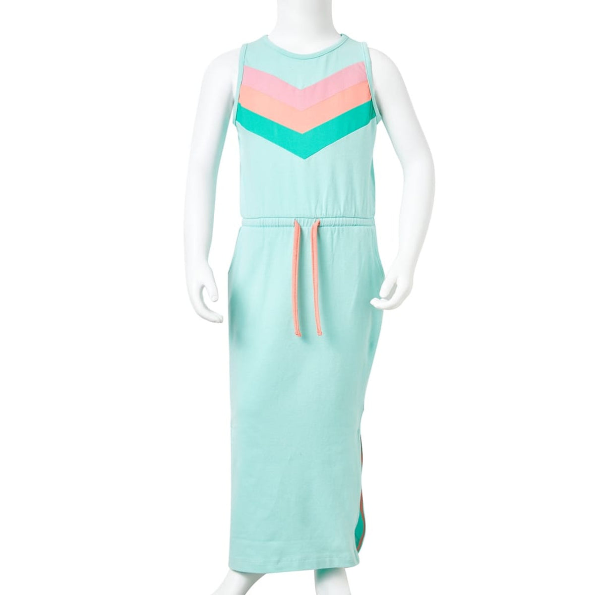 Dress Cotton Light Mint 116 Kids' Dresses Kids' Dresse Kids'Dress Drawstring