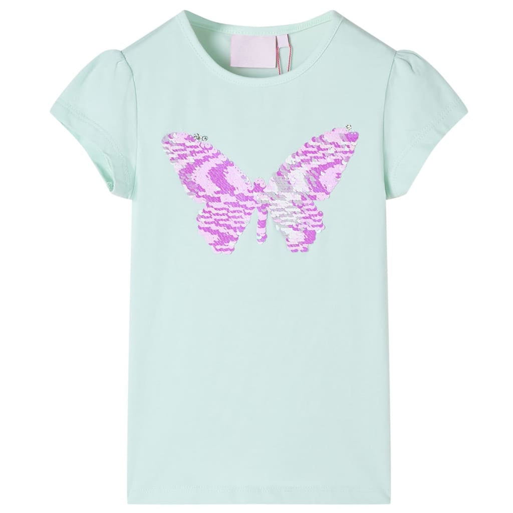 Kids T-Shirt Cotton Light Mint 128 Children's Top Kids Clothing Kids Wear Cap