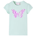 Kids T-Shirt Cotton Light Mint 128 Children's Top Kids Clothing Kids Wear Cap