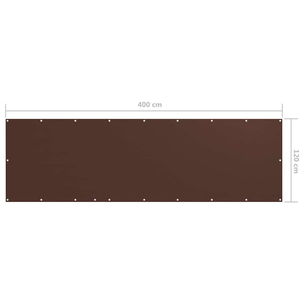 Balcony Screen Oxford Fabric Brown Waterproof UV Resistant 120 x 400 cm