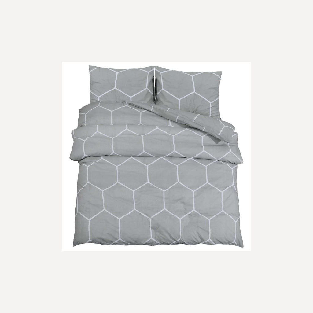 Duvet Cover Cotton Grey 240 x 220 cm Bedding Bed Linen Bedroom Quilt Variant 4