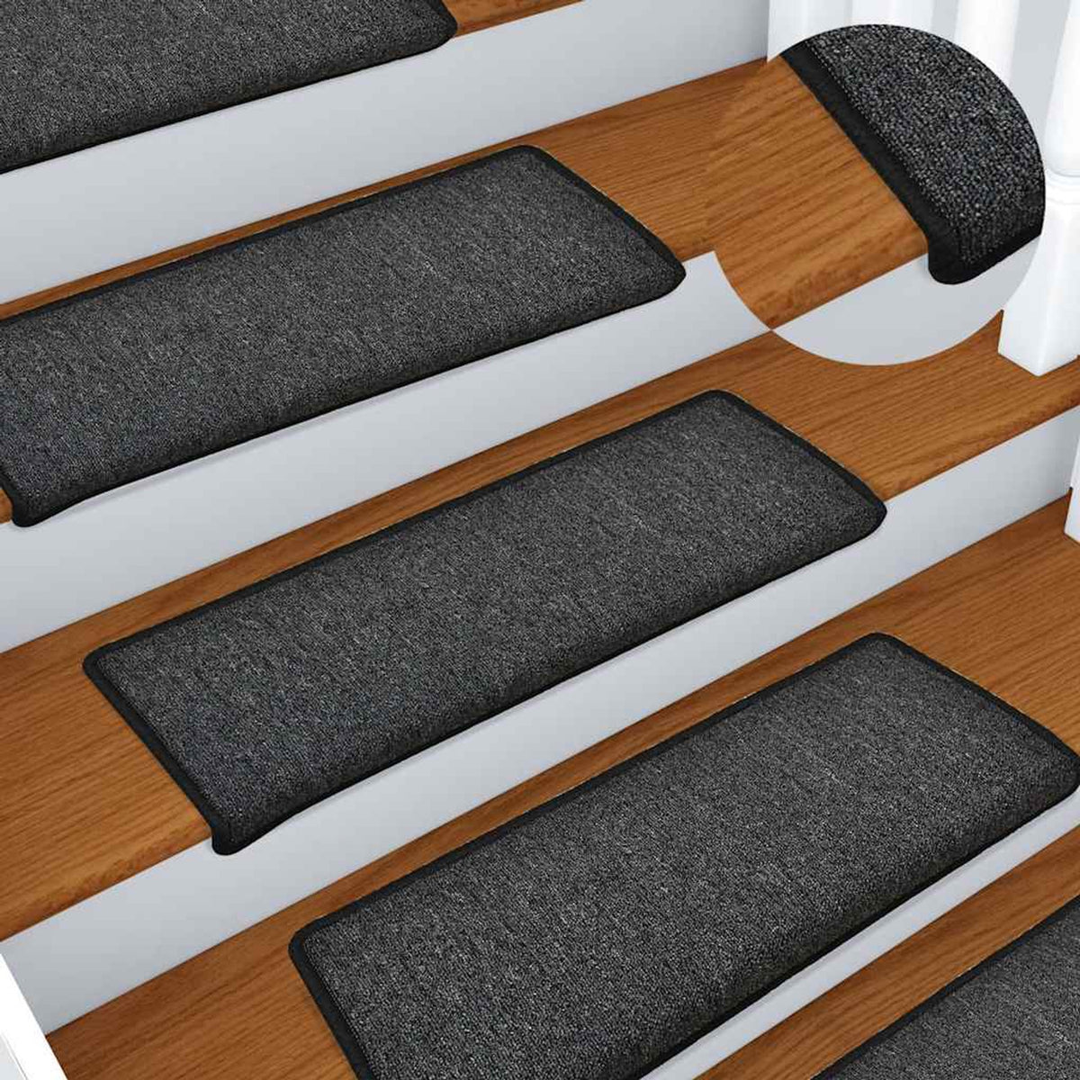 Stair Mats Rectangular Edge Needle-Punched Fabric (100% Anthracite Floor Mat