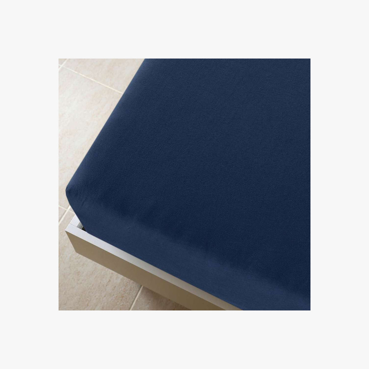 Jersey Fitted Sheets Cotton Navy Blue 200 x 140 cm Bedroom Furniture Bedstead