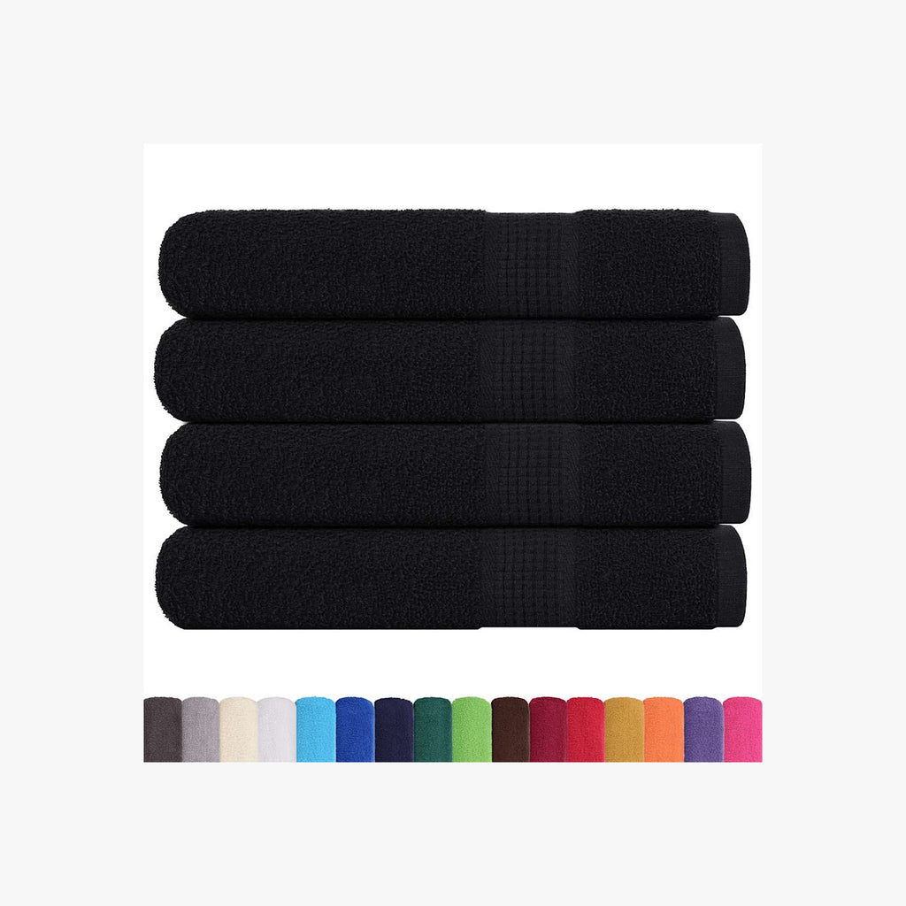 Towel Cotton Black 200 x 100 cm Bathroom Bath Linen Home Towels 4 pcs FROGN