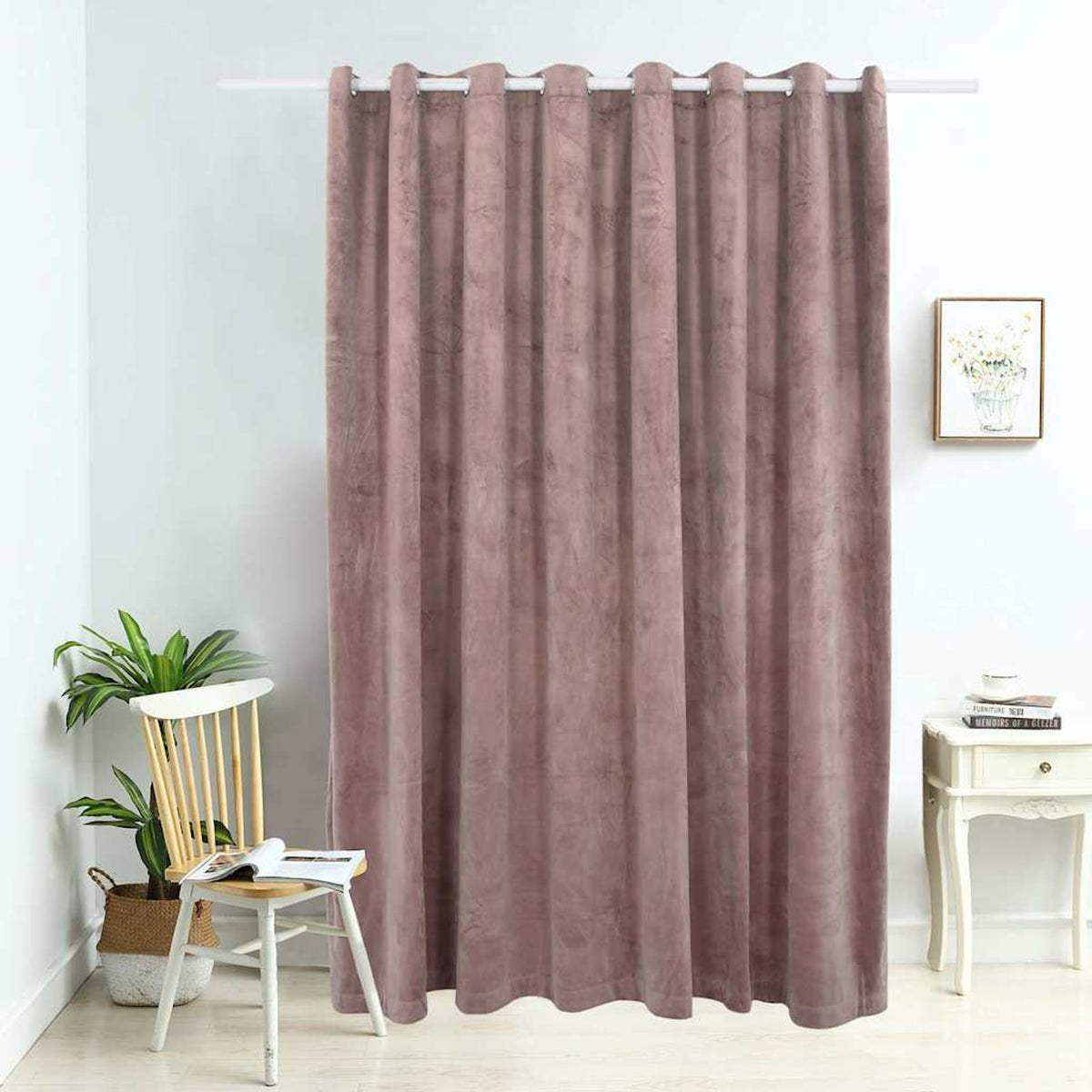 Blackout Curtain Velvet Antique Pink 290 x 245 cm Window Dressing Curtains