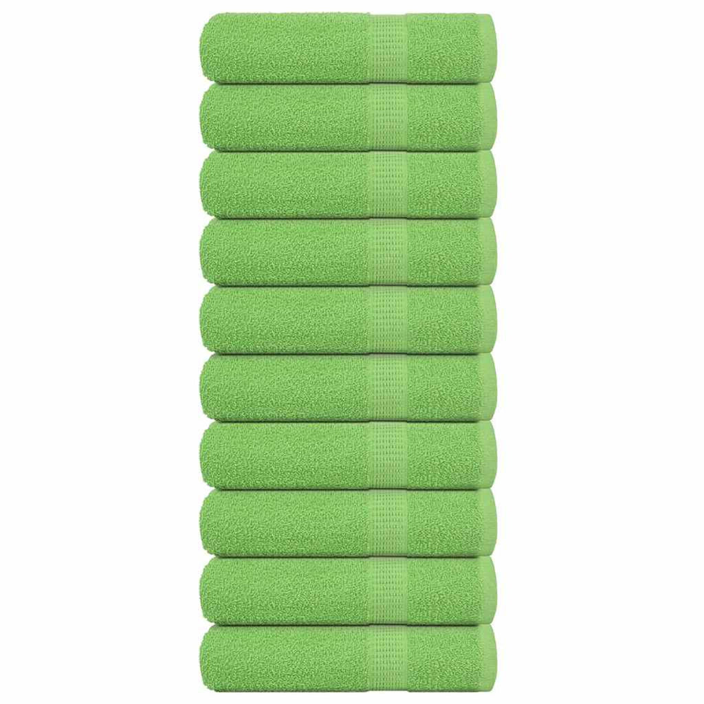 Towel Cotton Apple Green 100 x 50 cm Bathroom Bath Linen Home Towels 10 pcs