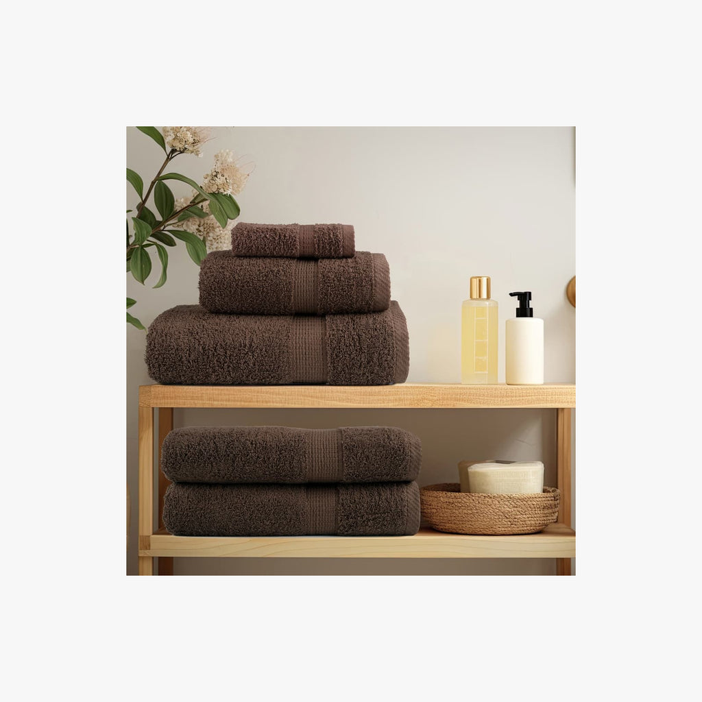 Towel Cotton Brown 200 x 100 cm Bathroom Bath Linen Home Towels 10 pcs SOLUND