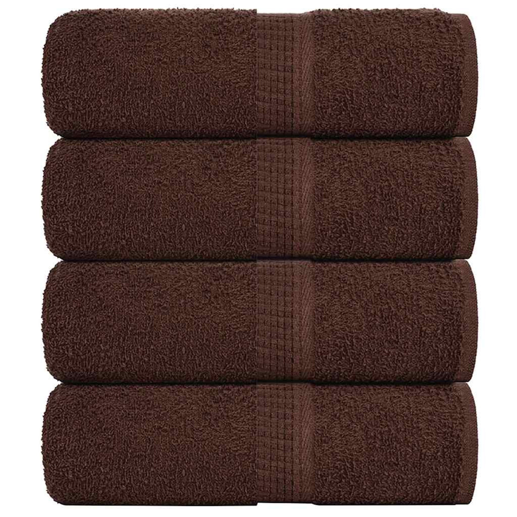 Towel Cotton Brown 30 x 30 cm Bathroom Bath Linen Home Towels 4 pcs Wash 30x30cm