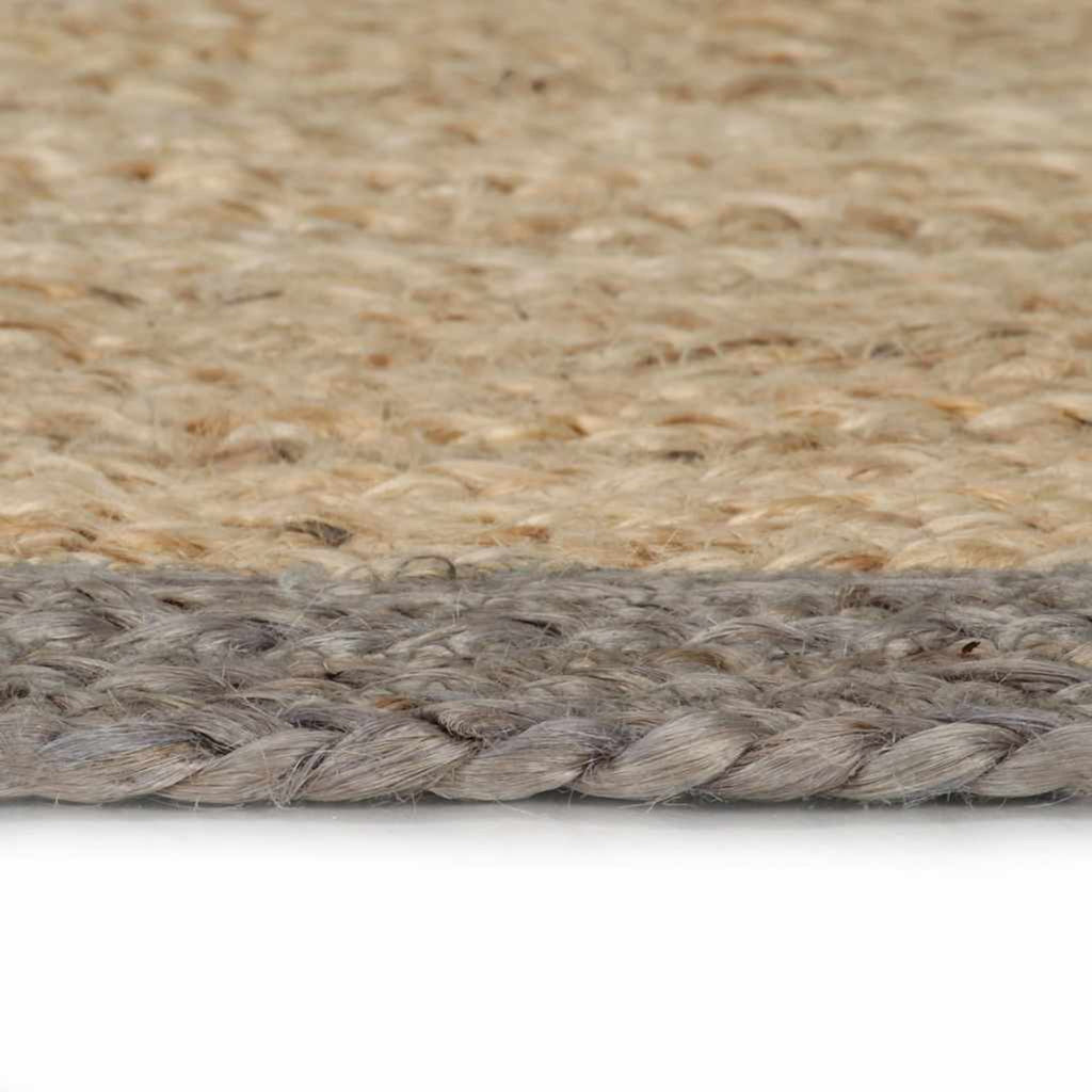 Rug Braided Jute Natural 150 x 150 cm Floor Mat Home Decor Floor Covering