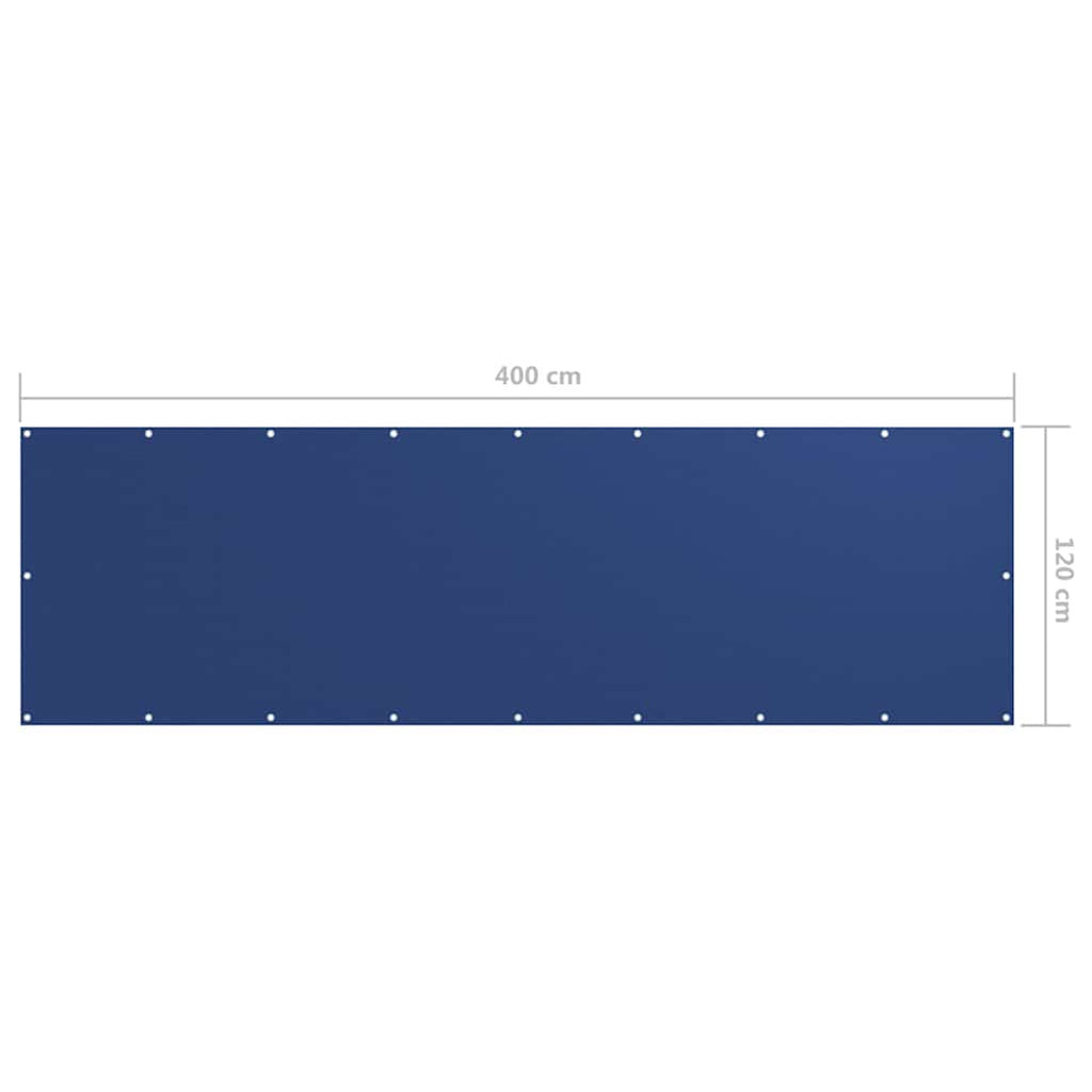 Balcony Screen Oxford Fabric Blue Waterproof UV Resistant 120 x 400 cm 120x400cm