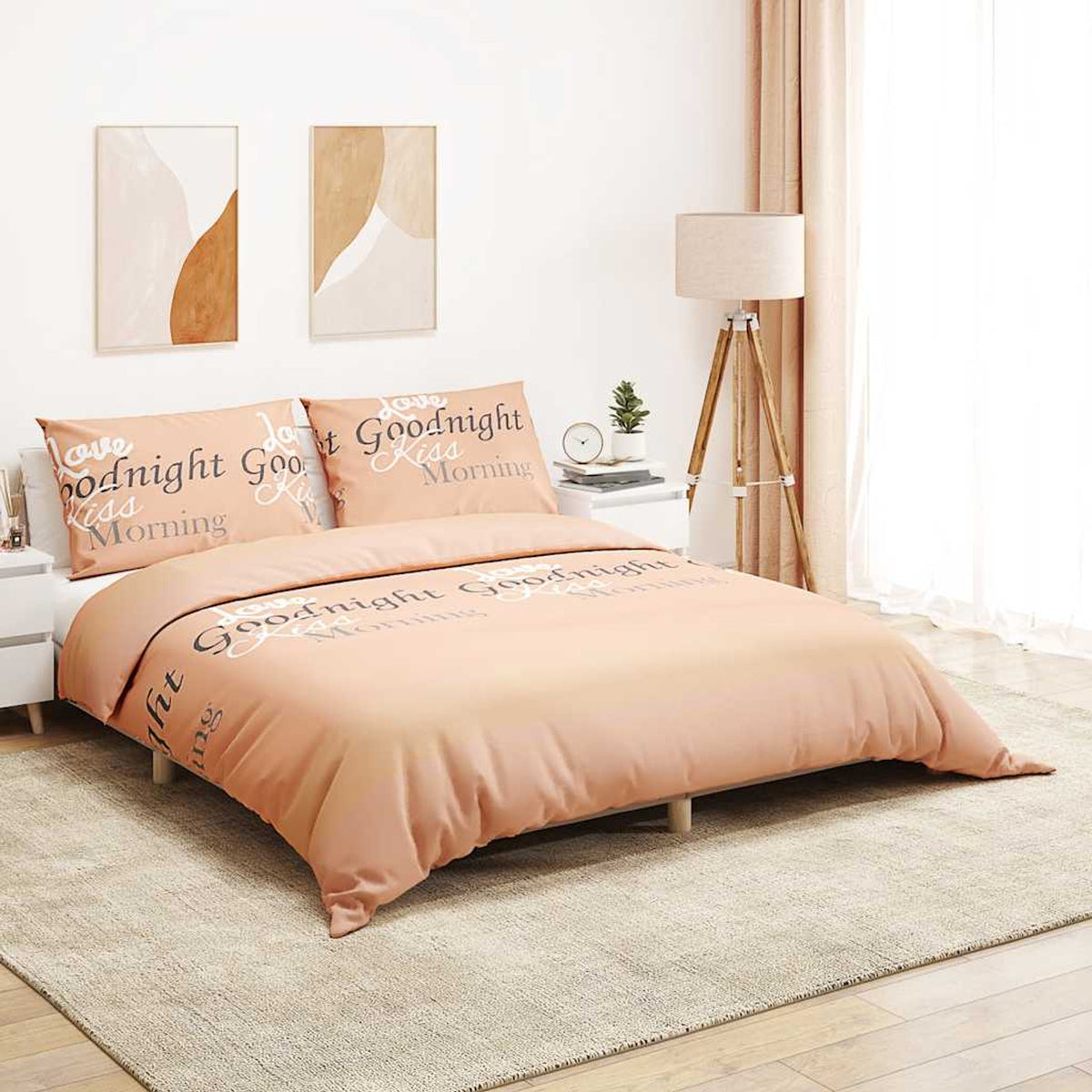 Duvet Cover Cotton Pink 200 x 140 cm Bedding Bed Linen Bedroom Quilt Variant 3