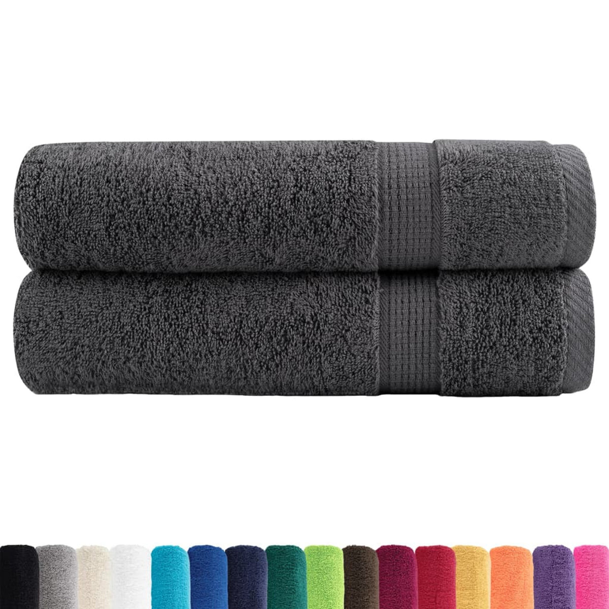 Towel Cotton Anthracite 100 x 50 cm Bathroom Bath Linen Home Towels Variant 2