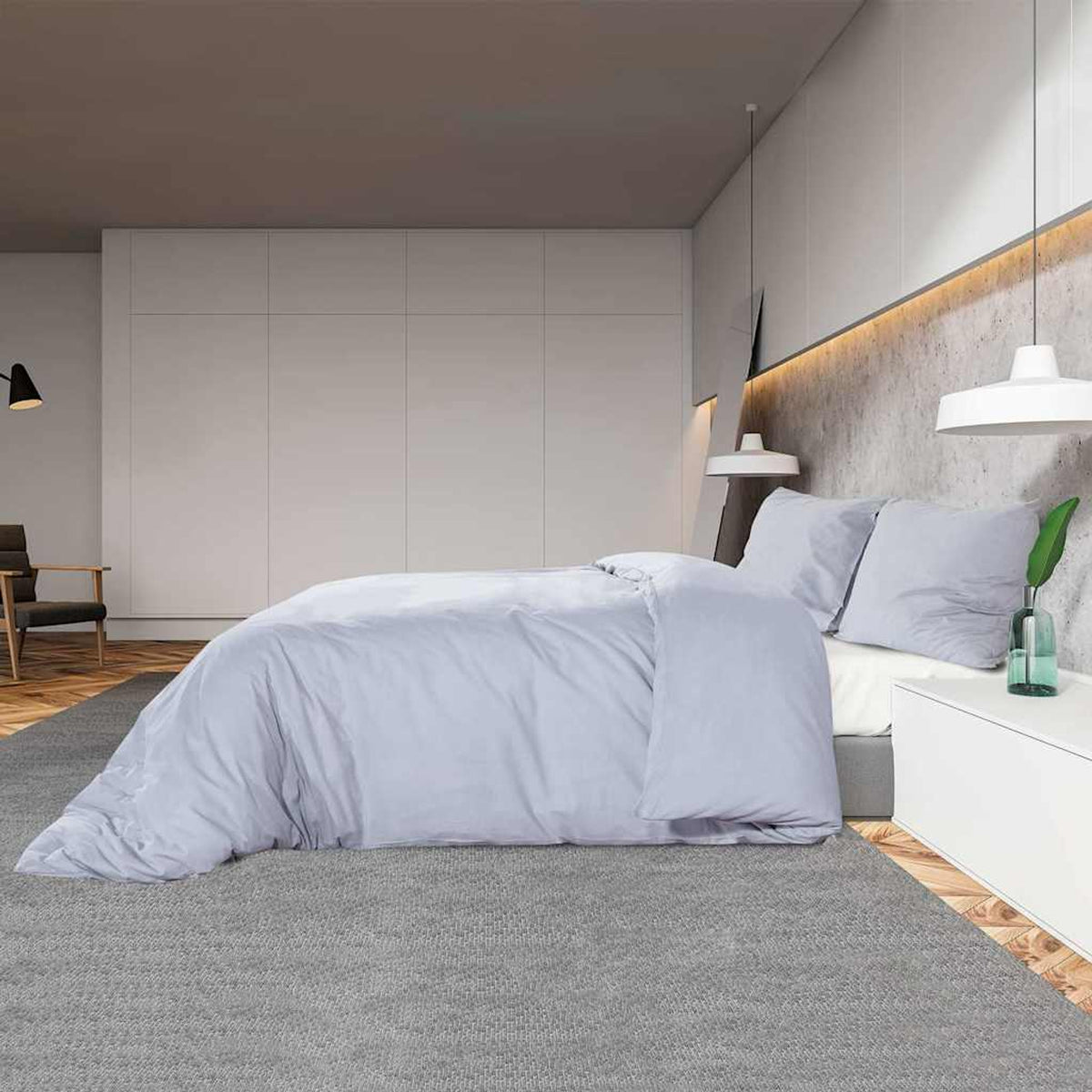 Duvet Cover Cotton Grey 200 x 135 cm Bedding Bed Linen Bedroom Quilt Variant 4