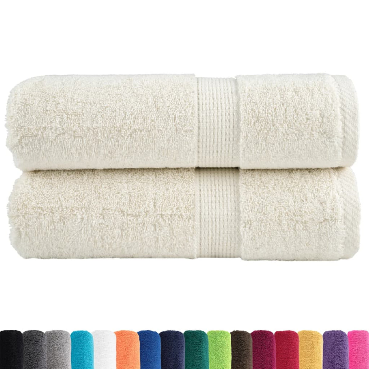 Towel Cotton Cream 30 x 30 cm Bathroom Bath Linen Home Towels 2 pcs Variant 2