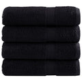 Towel Cotton Black 140 x 70 cm Bathroom Bath Linen Home Towels 4 pcs Variant 2
