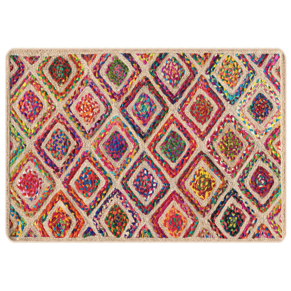 Rug Polyester Multicolour 120 x 0.4 x 180 cm Floor Mat Home Decor Variant 2