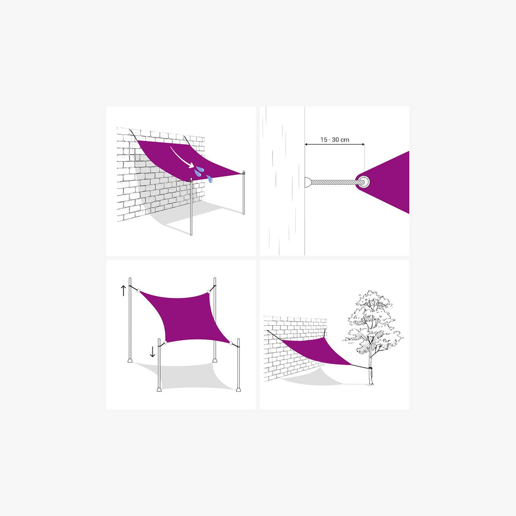 Sunshade Sail Oxford Fabric White Water Resistant UV Resistant 300 x 400 cm
